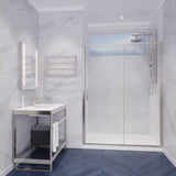 ANZZI SD-AZ052-01BN Halberd 48 in. x 72 in. Framed Shower Door with TSUNAMI GUARD in Brushed Nickel