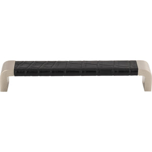 Atlas Homewares Paradigm Pull 6 5/16 Inch (c-c) BN & Black Croc Leather