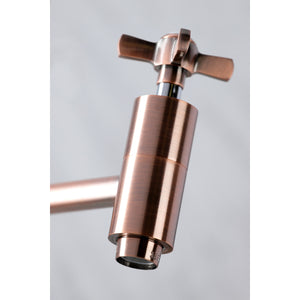 Kingston Brass KS810ZXAC Millennium Wall Mount Pot Filler Kitchen Faucet, Antique Copper