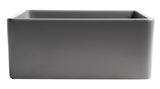 Gray Matte Smooth Apron 24" x 18" Single Bowl Fireclay Farm Sink