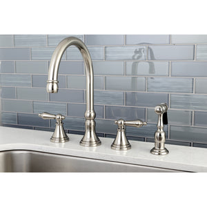 Kingston Brass KS2798ALBS Widespread Kitchen Faucet, Brushed Nickel