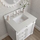 Bristol 30" Single Vanity, Bright White w/ 3 CM Lime Delight Silestone Top