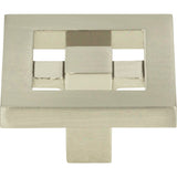 Atlas Homewares Nobu Square Knob 1 3/8 Inch Brushed Nickel