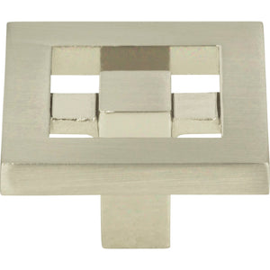 Atlas Homewares Nobu Square Knob 1 3/8 Inch Brushed Nickel