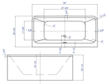 ALFI brand AB8858 59 inch White Rectangular Acrylic Free Standing Soaking Bathtub