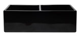 ALFI brand AB3318DB-BG 33 inch Black Reversible Double Fireclay Farmhouse Kitchen Sink