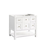 Breckenridge 36" Single Vanity, Bright White w/ 3 CM Parisien Bleu Top