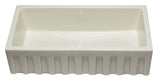 ALFI brand AB3618HS-B  36 inch Biscuit Reversible Smooth / Fluted Single Bowl Fireclay Farm Sink