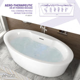 ANZZI FT-AZ077 Jarvis Series 67" Air Jetted Freestanding Acrylic Bathtub in White