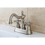 Kingston Brass KB1608AX Heritage 4 in. Centerset Bathroom Faucet, Brushed Nickel