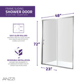 ANZZI SD-AZ052-01BN Halberd 48 in. x 72 in. Framed Shower Door with TSUNAMI GUARD in Brushed Nickel