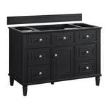 Lorelai 48" Single Vanity, Black Onyx w/ 3 CM Carrara White Marble Top