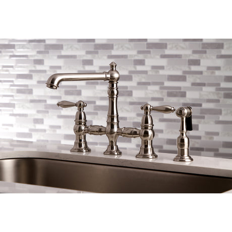 Kingston Brass KS7278ALBS Kitchen Faucet with Side Sprayer, Brushed Nickel