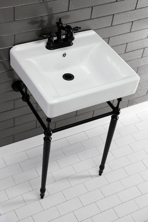 Kingston Brass KB1600AL Heritage 4 in. Centerset Bathroom Faucet, Matte Black