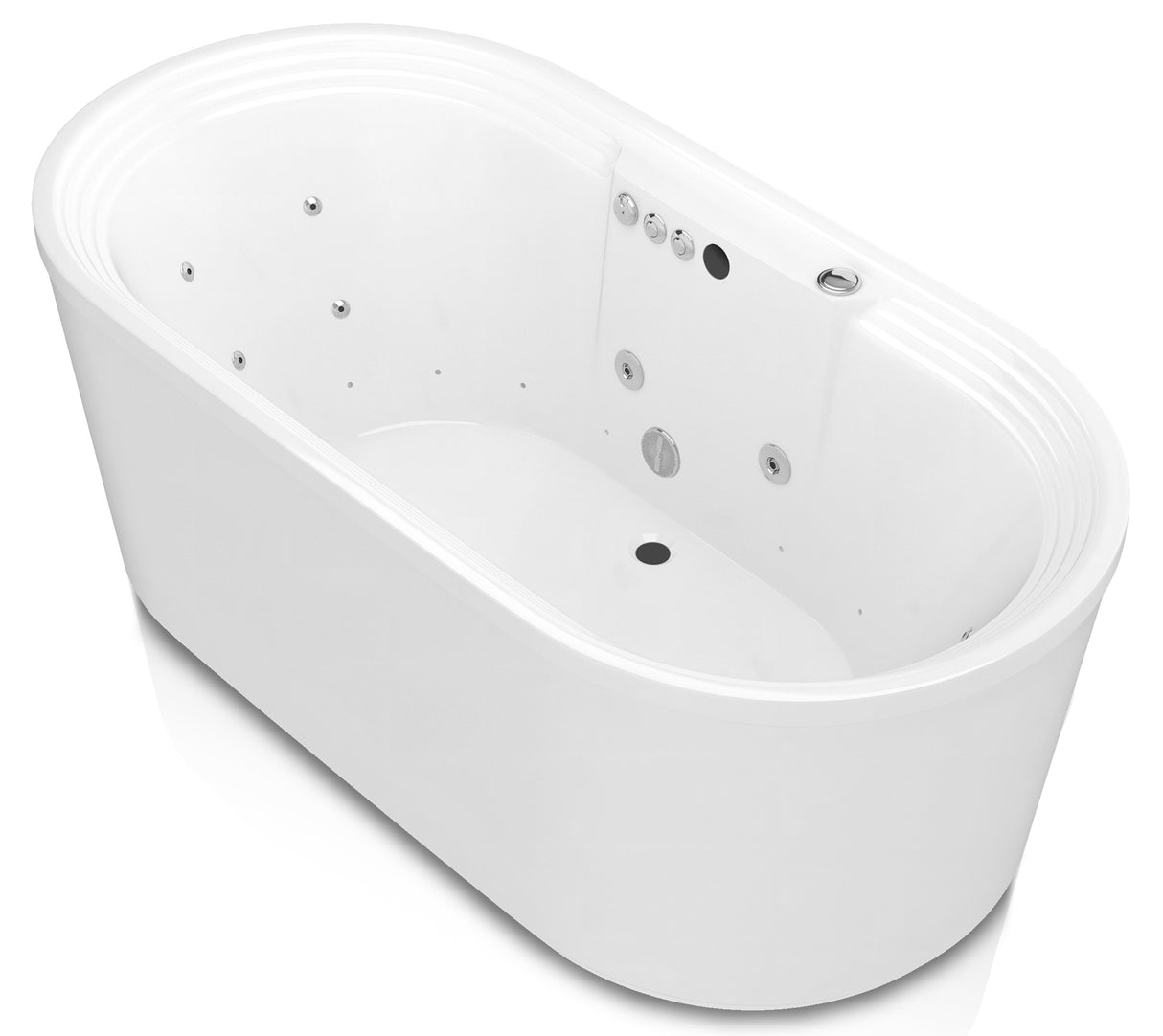 ANZZI FT-AZ201 Sofi 5.6 ft. Center Drain Whirlpool and Air Bath Tub in White