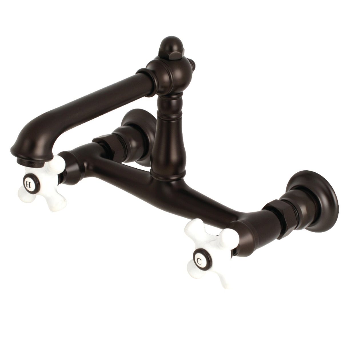 Kingston Brass KS7245PX Wall Mount Bathroom Faucet, Oil Rubbed Bronze