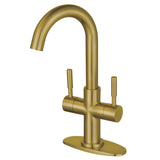 Fauceture LS8453DL Concord Two-Handle Bathroom Faucet with Push Pop-Up, Brushed Brass