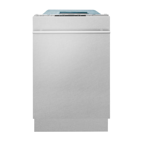 ZLINE 18 in. Compact Top Control Dishwasher with Fingerprint Resistant Stainless Steel Panel and Modern Style Handle, 52 dBa (DW-SN-18)