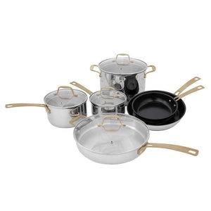 ZLINE 10-Piece Non-Toxic Stainless Steel with 3-Piece Nonstick Ceramic Cookware Set (CWSETL-NS-10)