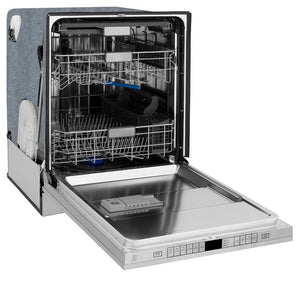 ZLINE Autograph Edition 48 in. Kitchen Package with Stainless Steel Dual Fuel Range, Range Hood, Dishwasher and Refrigerator with Matte Black Accents (4KAPR-RARHDWM48-MB)