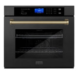 ZLINE Autograph Edition 30 in. Single Wall Oven with Self Clean and True Convection in Black Stainless Steel and Champagne Bronze Accents (AWSZ-30-BS-CB)