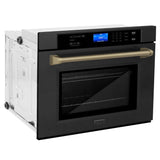 ZLINE Autograph Edition 30 in. Single Wall Oven with Self Clean and True Convection in Black Stainless Steel and Champagne Bronze Accents (AWSZ-30-BS-CB)