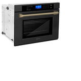 ZLINE Autograph Edition 30 in. Single Wall Oven with Self Clean and True Convection in Black Stainless Steel and Champagne Bronze Accents (AWSZ-30-BS-CB)