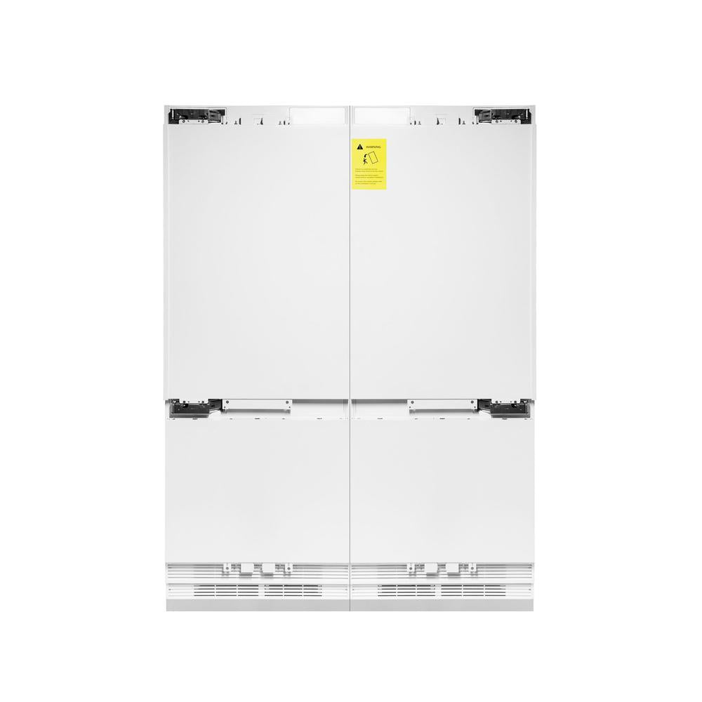 ZLINE Autograph Edition 60 in. 32.2 cu. ft. Panel Ready French Door Built-In Bottom Freezer Refrigerator with Water Dispenser and Ice Maker with Champagne Bronze Accents (RBIVZ-60-CB)