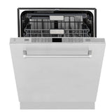ZLINE 24 in. Monument Series 3rd Rack Top Touch Control Dishwasher with Stainless Steel Panel, 45dBa (DWMT-304-24)