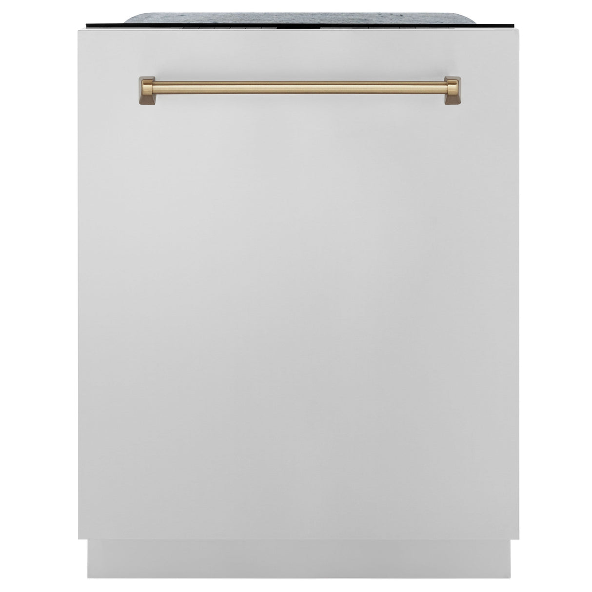 ZLINE Autograph Edition 24 in. 3rd Rack Top Touch Control Tall Tub Dishwasher in Stainless Steel with Champagne Bronze Handle, 45dBa (DWMTZ-304-24-CB)