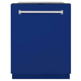 ZLINE 24 in. Monument Series 3rd Rack Top Touch Control Dishwasher with Blue Gloss Panel, 45dBa (DWMT-24-BG)