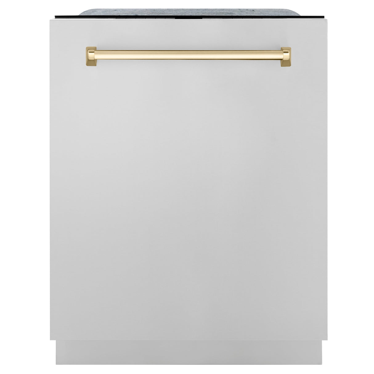 ZLINE 36 in. Autograph Edition Kitchen Package with Stainless Steel Dual Fuel Range, Range Hood, Dishwasher and Refrigeration Including External Water Dispenser with Polished Gold Accents (4AKPR-RARHDWM36-G)