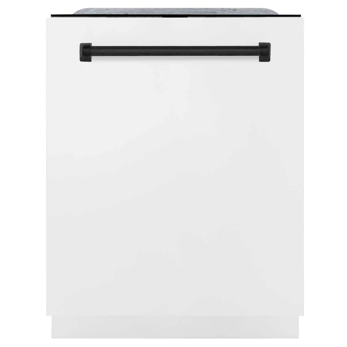 ZLINE Autograph Edition 30 in. Kitchen Package with Stainless Steel Dual Fuel Range with White Matte Door, Range Hood and Dishwasher with Matte Black Accents (3AKP-RAWMRHDWM30-MB)