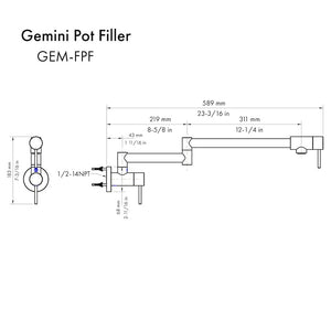 ZLINE Autograph Edition Gemini Pot Filler in Brushed Nickel and Champagne Bronze (GEM-FPF-ZBNCB)