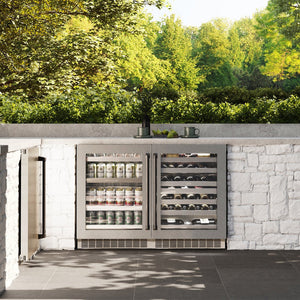 ZLINE Autograph Edition 24 in. Touchstone 151 Can Beverage Fridge With DuraSnow® Stainless Steel Glass Door And Matte Black Handle (RBSOZ-SN-24-MB)