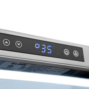 ZLINE Autograph Edition 24 in. Touchstone Dual Zone 44 Bottle Wine Cooler With Panel Ready Glass Door And Champagne Bronze Handle (RWDPOZ-24-CB)