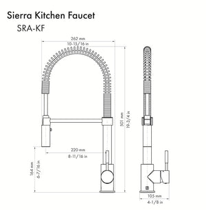 ZLINE Autograph Edition Sierra Pull Down Spring Single Handle Kitchen Faucet in Matte Black and Champagne Bronze (SRA-KF-ZMBCB)