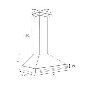 ZLINE Autograph Edition Stainless Steel Range Hood with Black Matte Shell (KB4STZ-BLM-G)