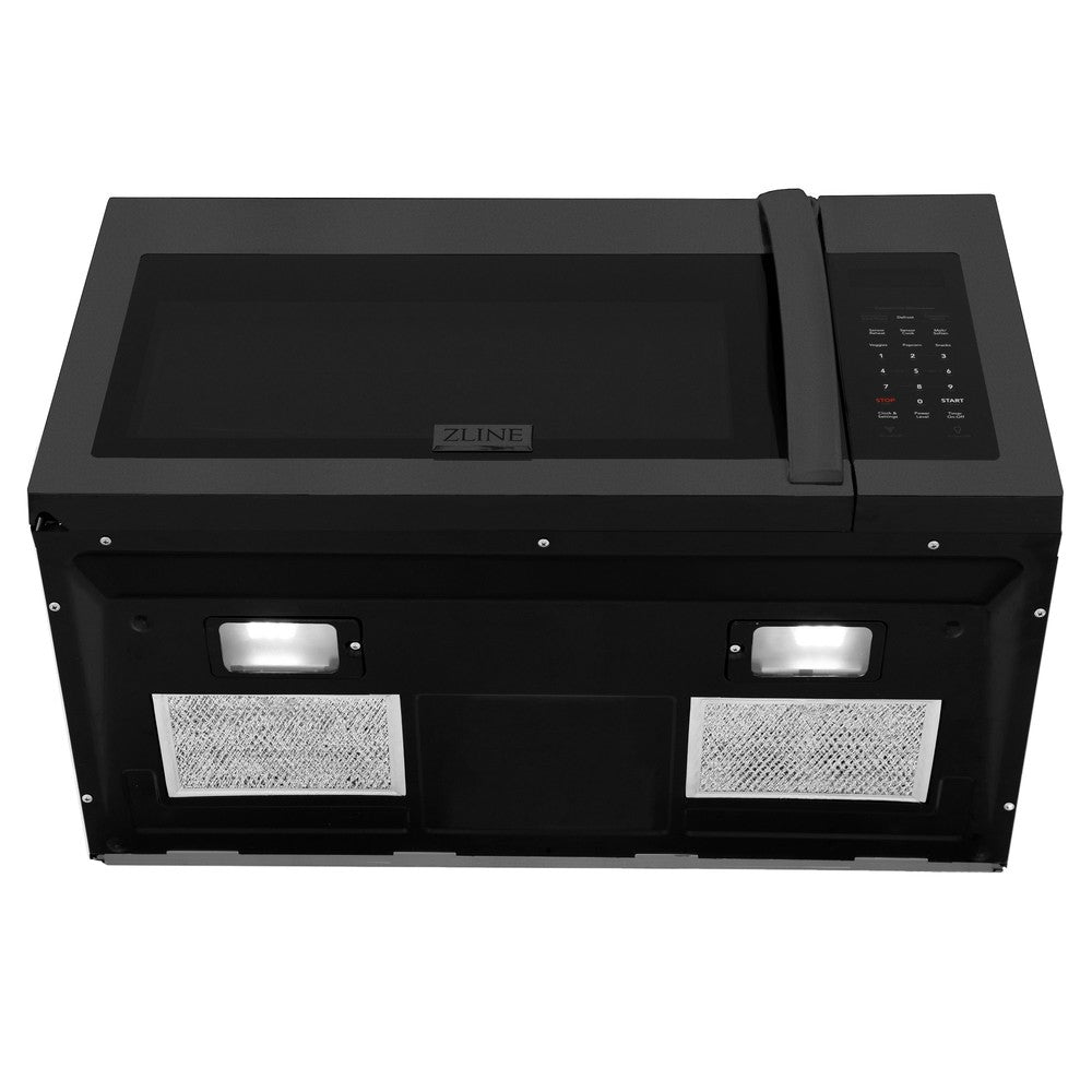 ZLINE Kitchen Package with 30 in. Black Stainless Steel Rangetop and 30 in. Over The Range Microwave with Modern Handle (2KP-RTBOTR30)