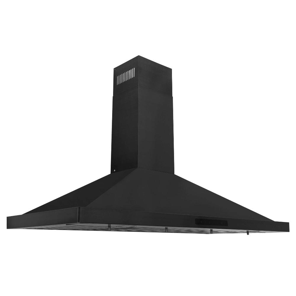 ZLINE Kitchen Package with Black Stainless Steel Refrigerator, 48 in. Dual Fuel Range, Range Hood, and Microwave Drawer (4KPR-RABRH48-MW)