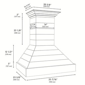 ZLINE 36 in. Wooden Wall Mount Range Hood in Rustic Shiplap Bright White Finish with Stainless Steel Accents (365WW-36)