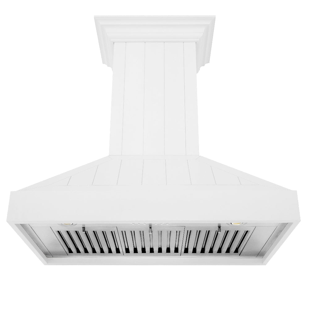 ZLINE 30 in. Wooden Wall Mount Range Hood in Shiplap Bright White Finish (KPWW-30)