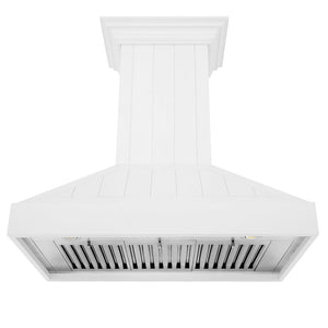 ZLINE 30 in. Wooden Wall Mount Range Hood in Shiplap Bright White Finish (KPWW-30)