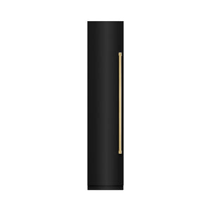 ZLINE Autograph Edition 18 in. 8.6 cu. ft. Left Hinge Column Freezer in Black Stainless Steel with Graphite Gray Interior and Polished Gold Accents (RCFVLZ-BS-18-G)