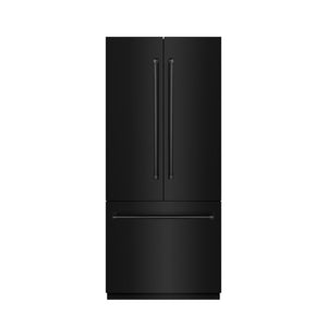 ZLINE 36 in. 19.6 cu. ft. French Door Built-In Bottom Freezer Refrigerator with Water Dispenser and Ice Maker in Black Stainless Steel with Graphite Gray Interior (GRBIV-BS-36)
