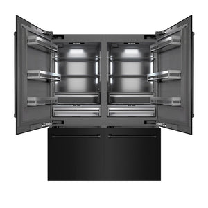 ZLINE 60 in. 32.2 cu. ft. French Door Built-In Bottom Freezer Refrigerator with Water Dispensers and Ice Makers in Black Stainless Steel with Graphite Gray Interior (GRBIV-BS-60)