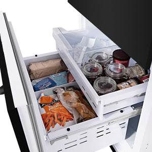 ZLINE 30 in. 16.1 cu. ft. Built-In Bottom Freezer Refrigerator with Water Dispenser and Ice Maker in Black Stainless Steel (RBIV-BS-30)