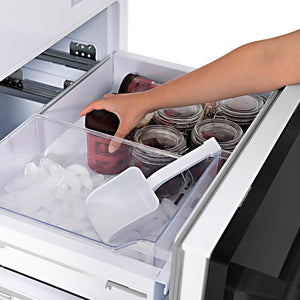 ZLINE 30 in. 16.1 cu. ft. Built-In Bottom Freezer Refrigerator with Water Dispenser and Ice Maker in Black Stainless Steel (RBIV-BS-30)