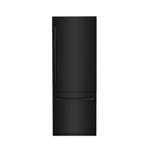 ZLINE 30 in. 16.1 cu. ft. Built-In Bottom Freezer Refrigerator with Water Dispenser and Ice Maker in Black Stainless Steel (RBIV-BS-30)