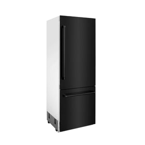 ZLINE 30 in. 16.1 cu. ft. Built-In Bottom Freezer Refrigerator with Water Dispenser and Ice Maker in Black Stainless Steel (RBIV-BS-30)